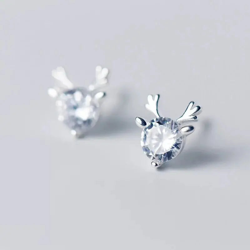 Cute Deer Stud Earrings for Women - Animal Elk Ear Studs Jewelry Set - Christmas Gifts for Girls, Teens & Kids (Perfect for Holiday Parties, School Events & Everyday Wear)