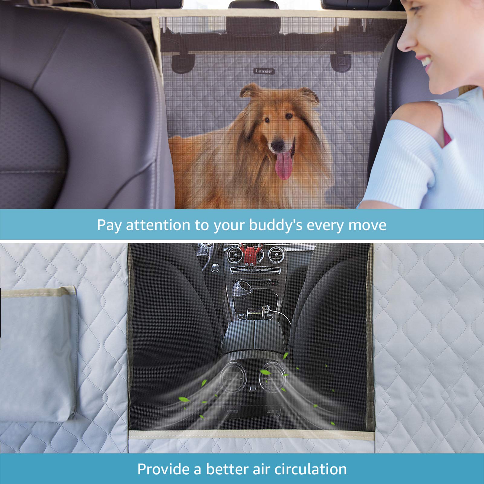 Lassie XL Waterproof Dog Car Seat Cover for Back Seat (60