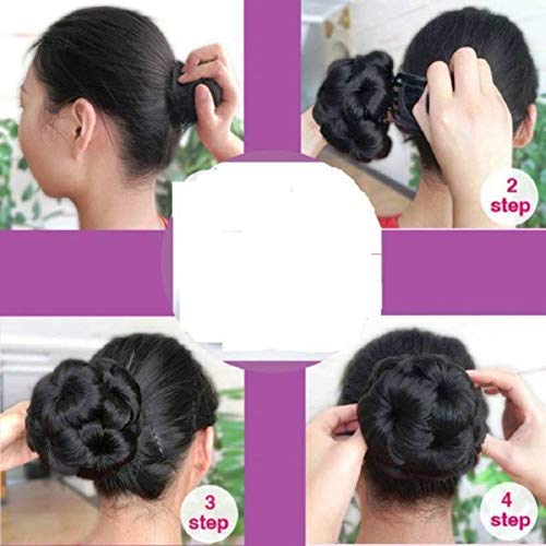 HIMMU'S FASHION HUB Clip-in Synthetic Hair Bun Extension for Women & Girls - Natural Brown (30g) - Perfect for Parties, Weddings & Daily Styling