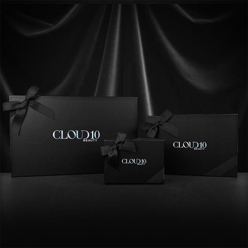 Cloud 10 Beauty Luxury Gift Box with Black Ribbon - Perfect for Birthday, Anniversary & Holiday Gifts | Elegant Present for Women & Makeup Lovers