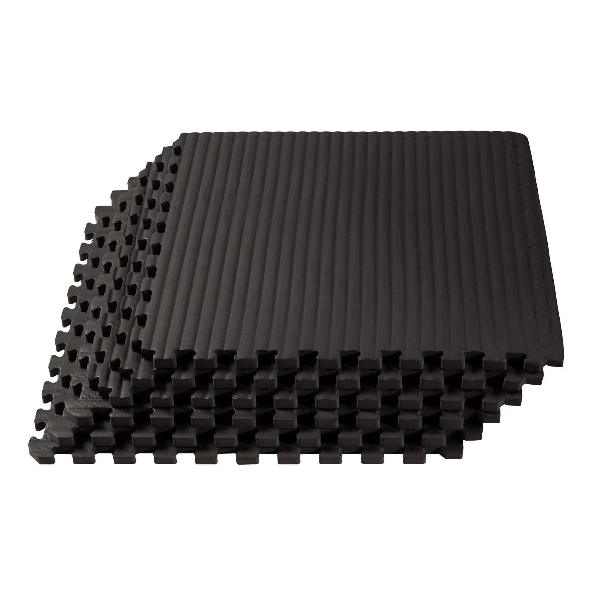 3/4 Inch Thick EVA Foam Martial Arts Exercise Mats - Interlocking Tatami Pattern Floor Tiles for Home Gym, MMA Training, Yoga & Anti-Fatigue Workouts - 24