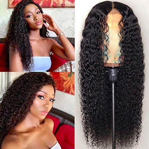 Brazilian Kinky Curly Human Hair Wigs 150% Density with Baby Hair - 9A Grade Lace Front Wigs for Black Women (26 Inch, Natural Color) | Pre-Plucked Natural Hair for Everyday Wear, Parties & Special Occasions