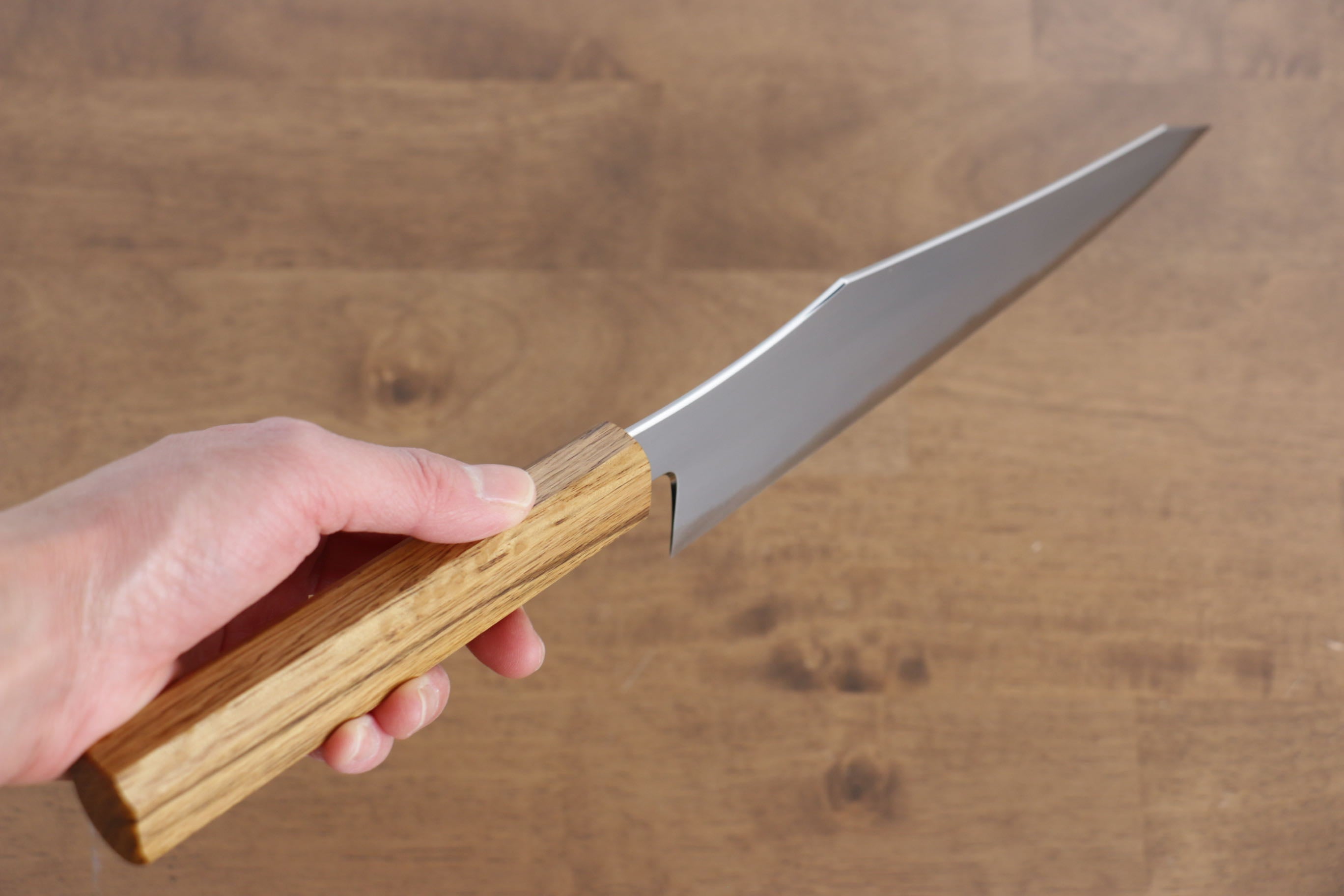 Premium Jikko Fujisan Blue Steel No.2 Gyuto Chef Knife 210mm with Oak Handle - Perfect for Sushi, Meat Slicing & Professional Kitchen Use