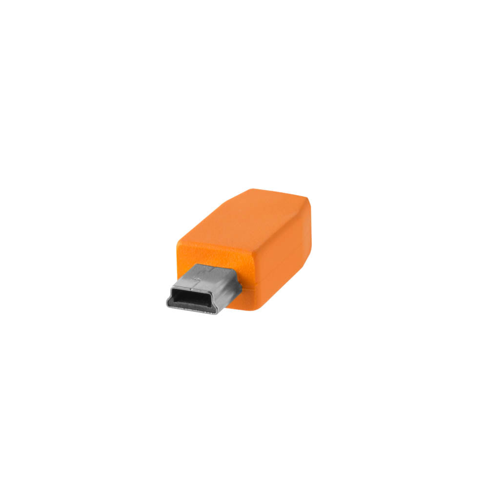 TetherPro 4.6m (15ft) USB C to USB 2.0 Mini B Cable - High Visibility Orange Tether Cord for DSLR Cameras, Digital Cameras & Photo Equipment - Perfect for Studio Photography & Outdoor Shooting