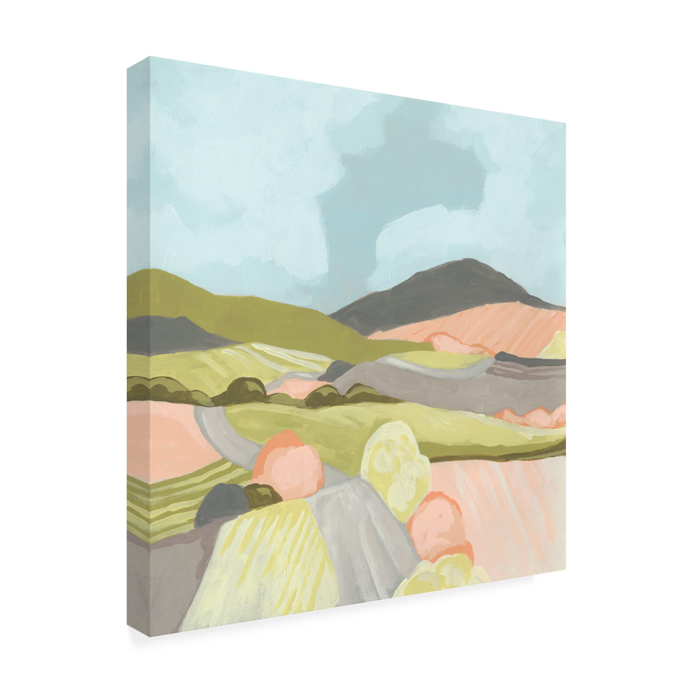 Trademark Fine Art 'Winding Road I' Canvas Wall Art Print by June Erica Vess - Stunning Landscape Painting for Living Room, Bedroom & Office Decor