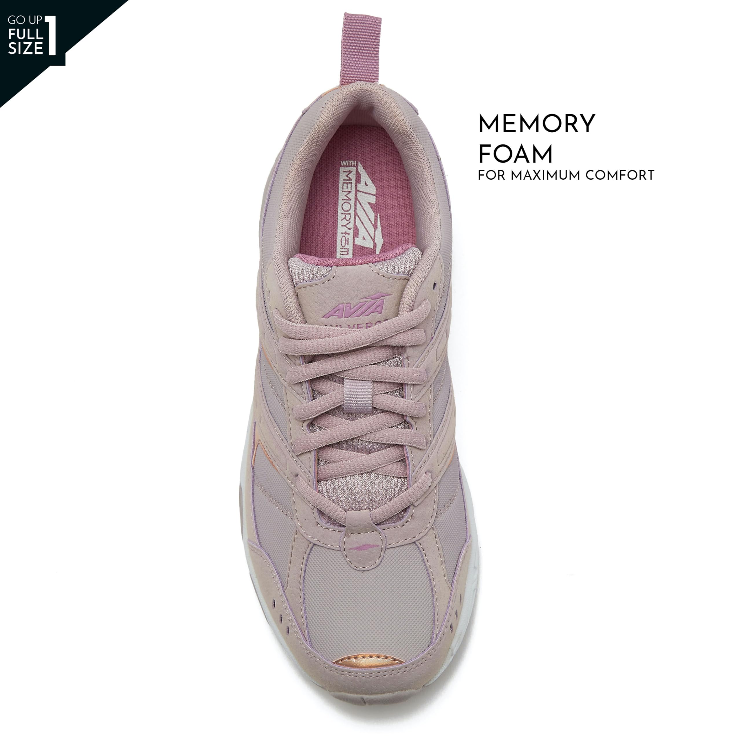 Avia Verge Women's Sneakers - Lightweight Tennis, Court, Cross Training & Pickleball Shoes with Arch Support | Wide & Medium Width Options | Classic Black & White | Perfect for Gym, Workouts & Casual Wear