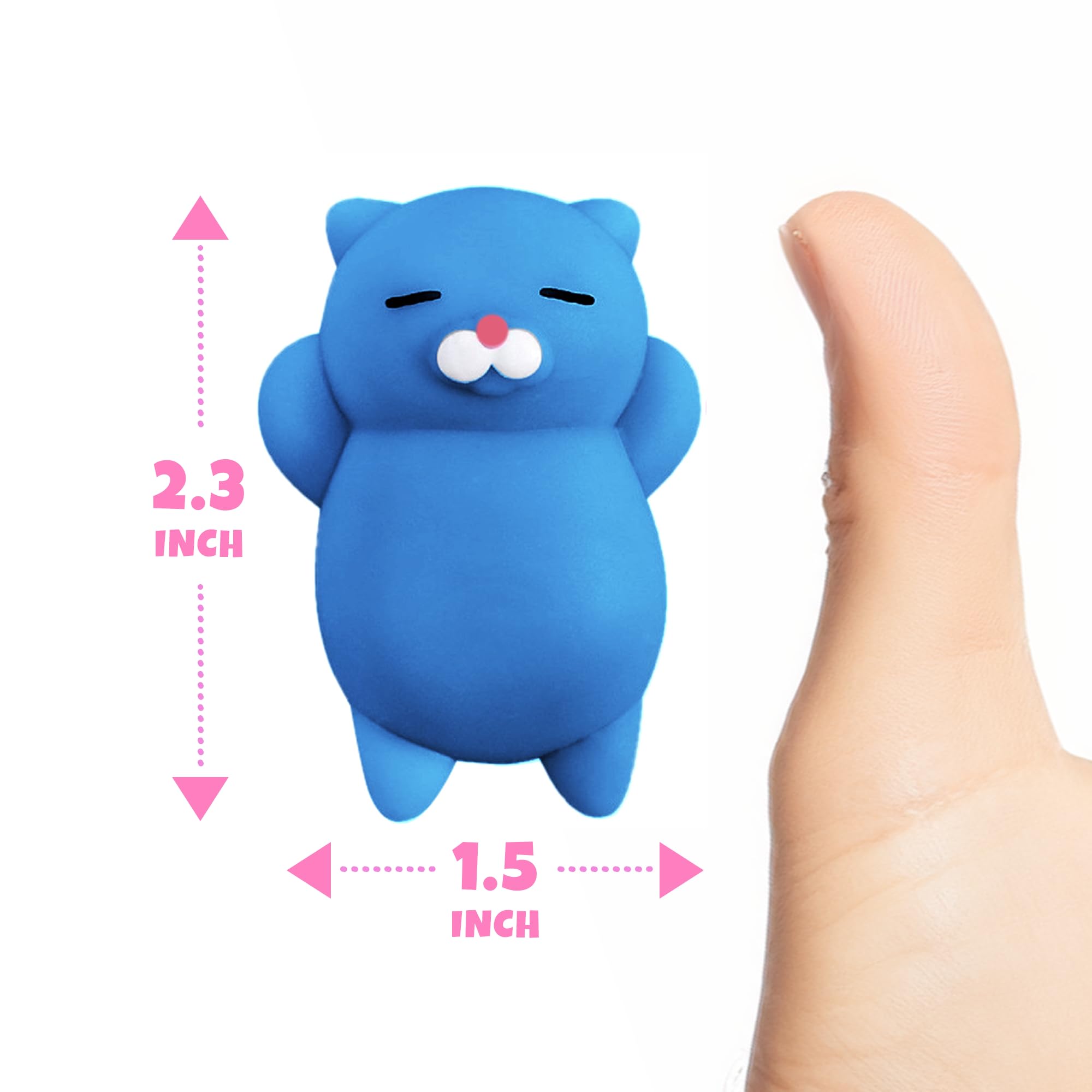 Nutty Toys Squishy Cat Set - 2 Inch Soft Silicone Kawaii Kitties for Stress Relief, Cute Collectible Cat Toys for Kids & Adults, Perfect Easter Egg Stuffer Gift for Teen Girls, Boys & Tweens - Great for Anxiety Relief, Party Favors & Sensory Play
