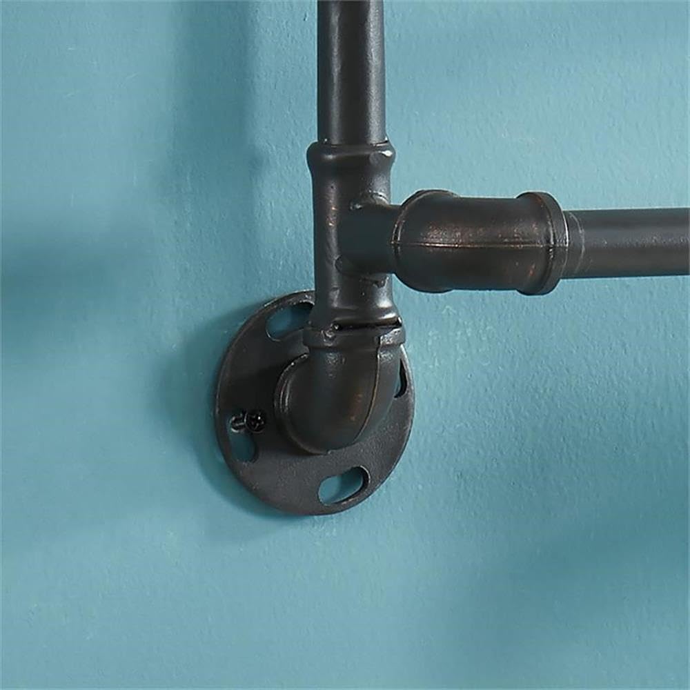Industrial Metal Towel Rack - Sand Black Finish - Rustic Bathroom & Kitchen Organizer - Heavy Duty Wall Mounted Towel Holder for Home & Commercial Use