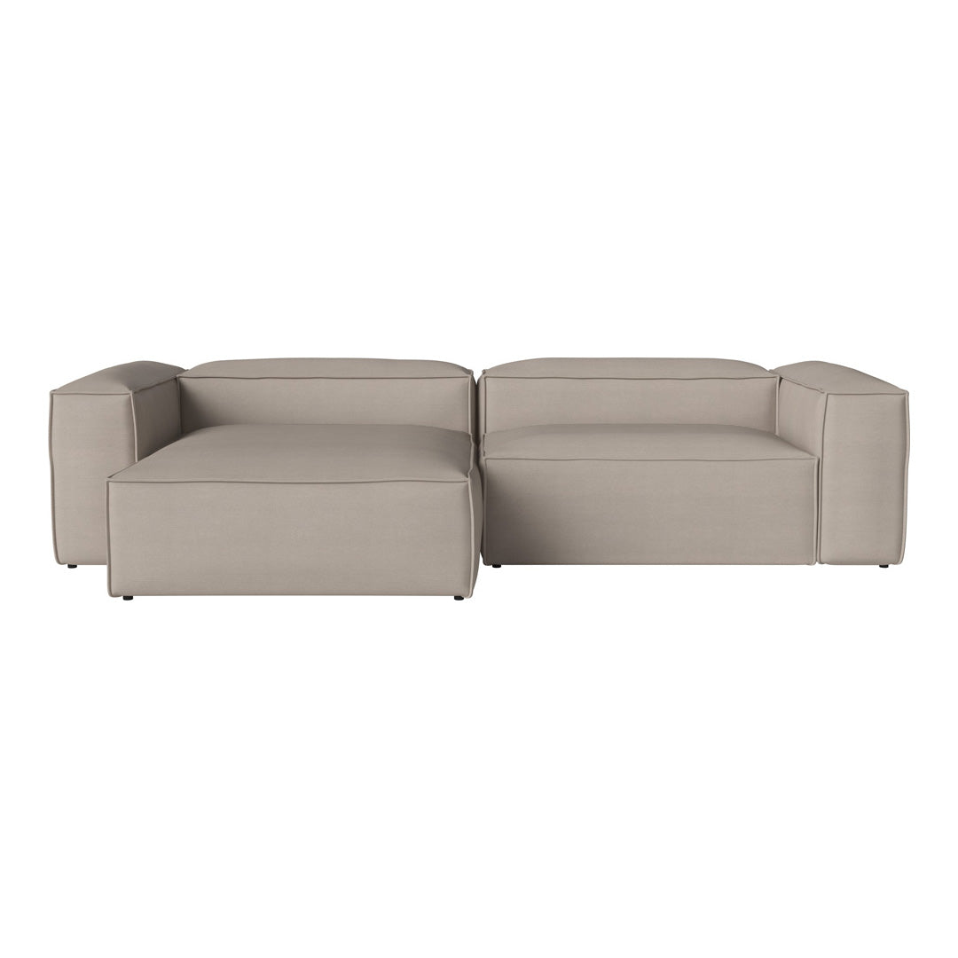 Cosima 2-Seater Sofa with Chaise Lounge - Modern Fabric Sectional Couch for Small Spaces, Living Room & Apartment Furniture (Gray) - Perfect for Relaxing, Entertaining & Small Space Living