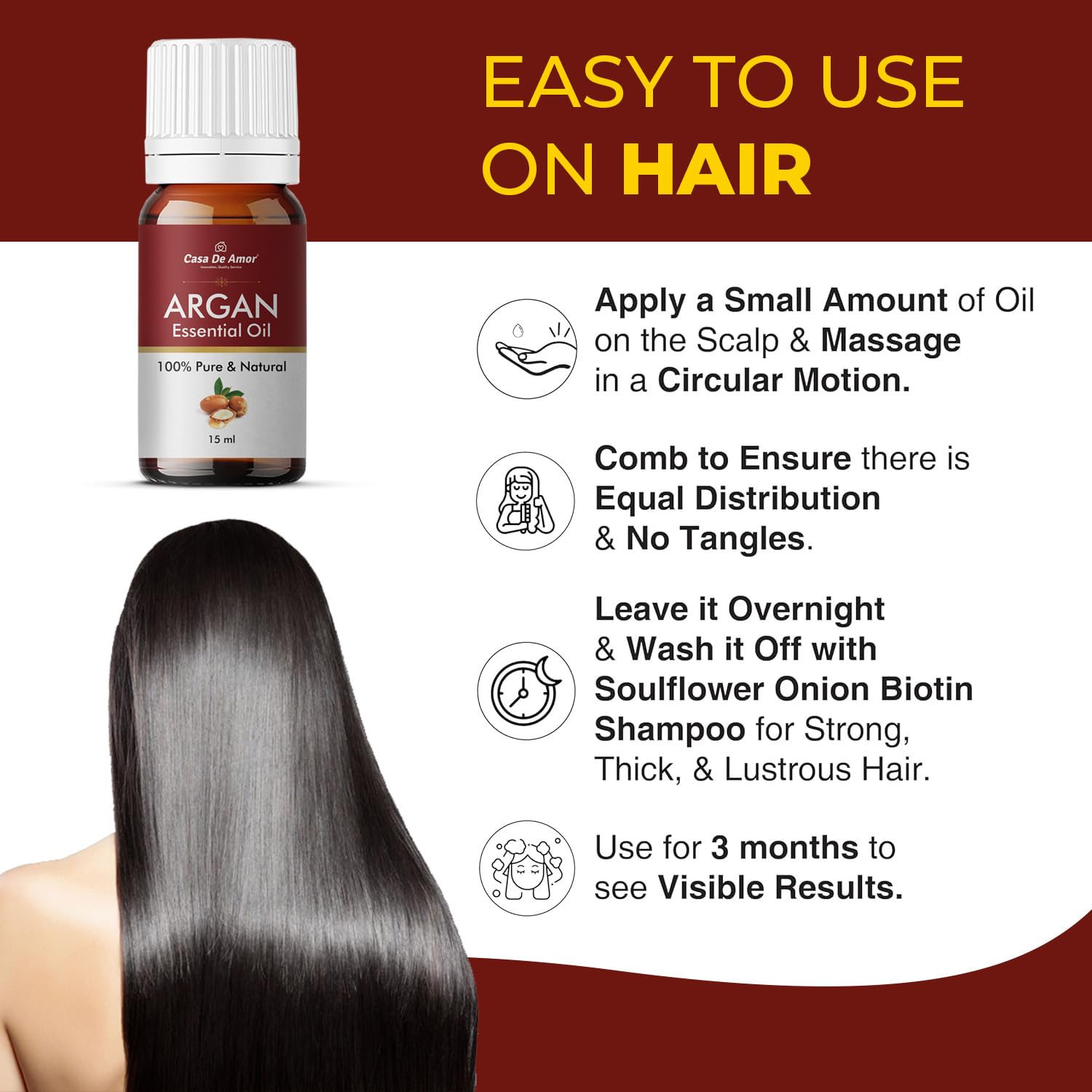Pure Organic Argan Oil for Hair Growth, Skin Moisturizer & Stretch Mark Care - 100% Natural Treatment for Hair, Face, Nails & Lips - 15ml Bottle for Men & Women - Perfect for Daily Beauty Routine & Anti-Aging Skincare