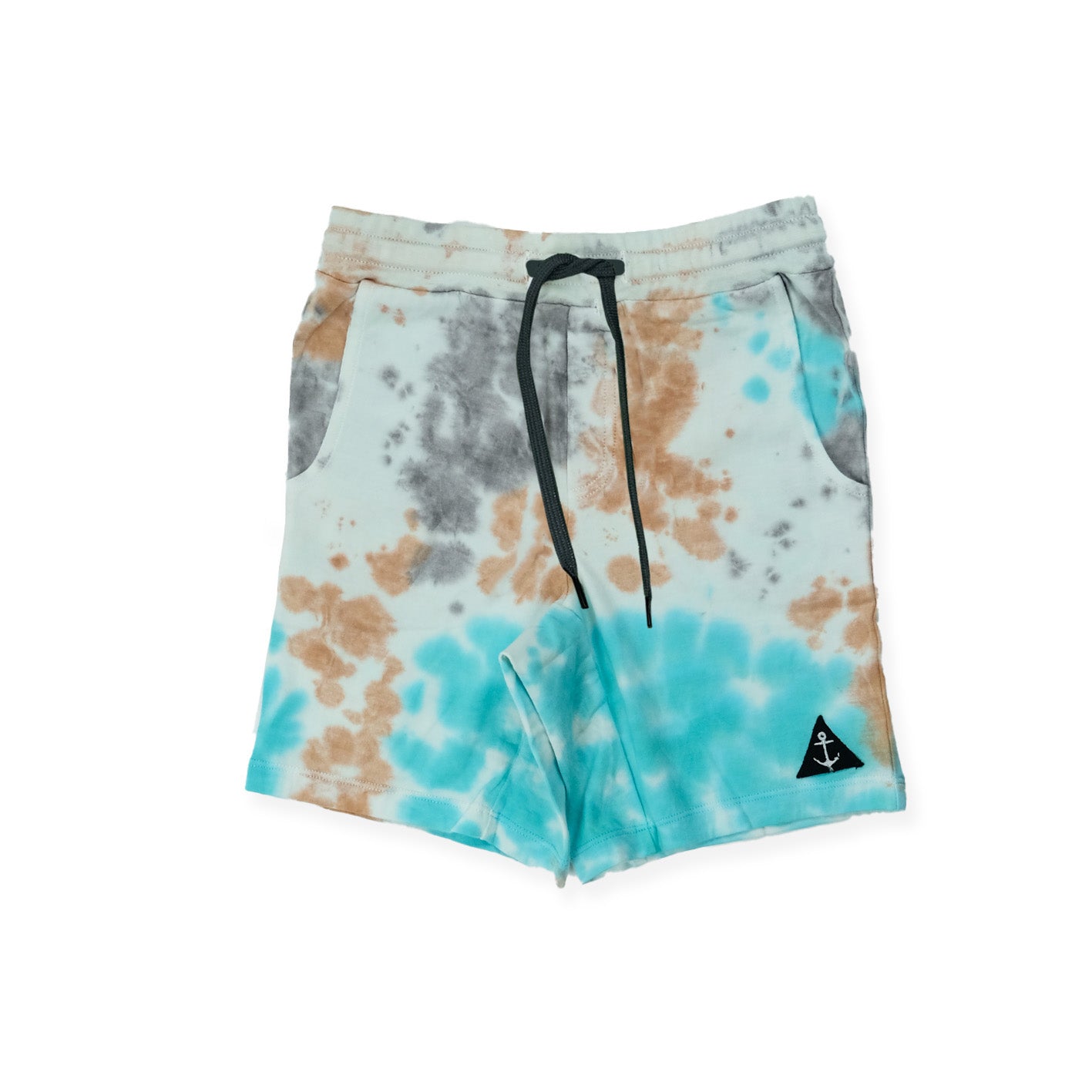Hello Stranger Walk Shorts - Brown & Blue Tie Dye Casual Beach Shorts for Men | Perfect for Summer, Vacation, and Outdoor Activities