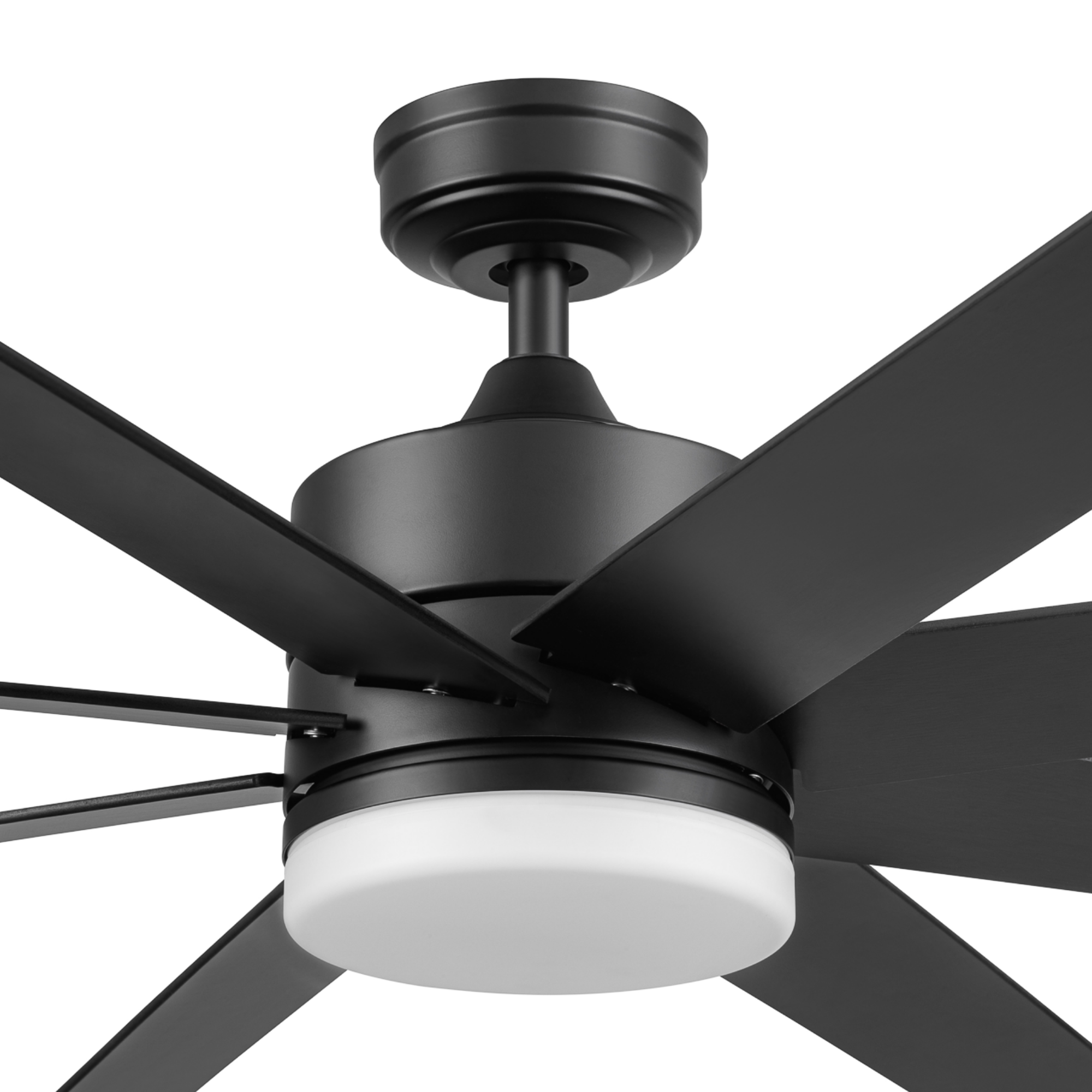 62 Inch Honeywell Kildee Matte Black Smart Ceiling Fan with Color Changing LED Light, Remote Control - Perfect for Living Room, Bedroom & Outdoor Patio