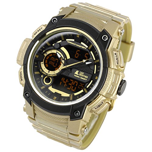 LAD WEATHER Digital Analog Watch - Dual Time Display, Stopwatch, Timer & Alarm - Camouflage Military Combat Watch for Outdoor, Tactical & Adventure Use