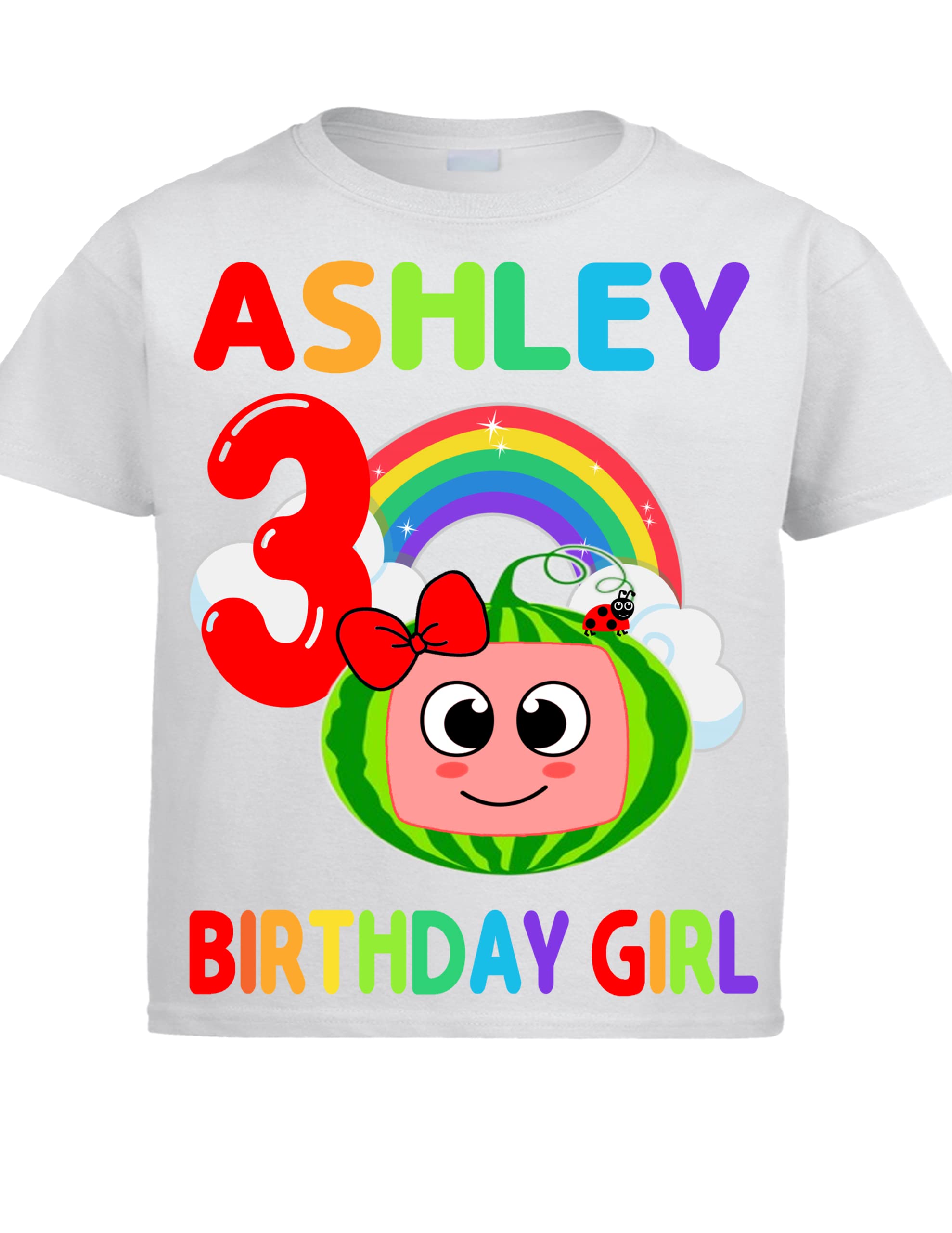 Custom Birthday Shirt - Personalized Melon Design with Any Name & Age - Family Matching Outfits - Birthday Boy/Girl Gift - Perfect for Birthday Parties, Family Photos & Celebrations