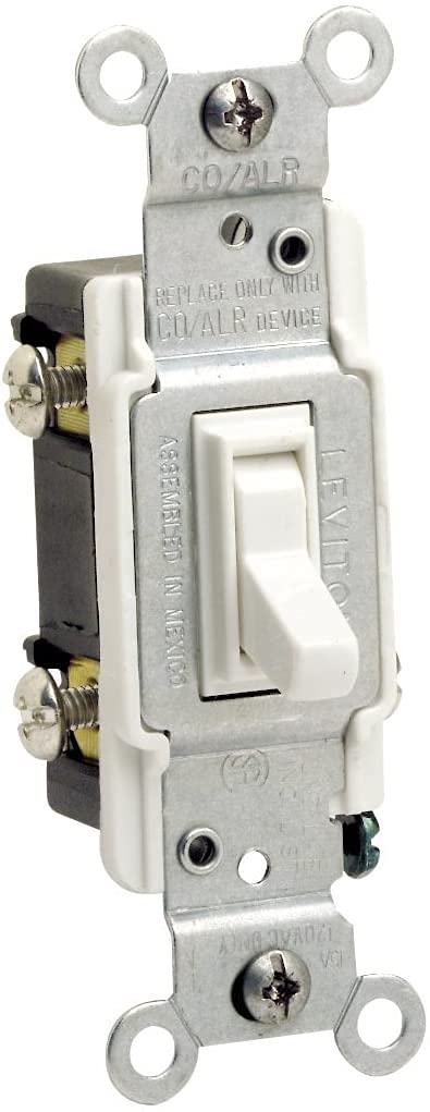 Leviton CO/ALR 15 Amp Toggle Switch - Single Pole, White (1-Pack) - Perfect for Home Electrical Upgrades and DIY Projects