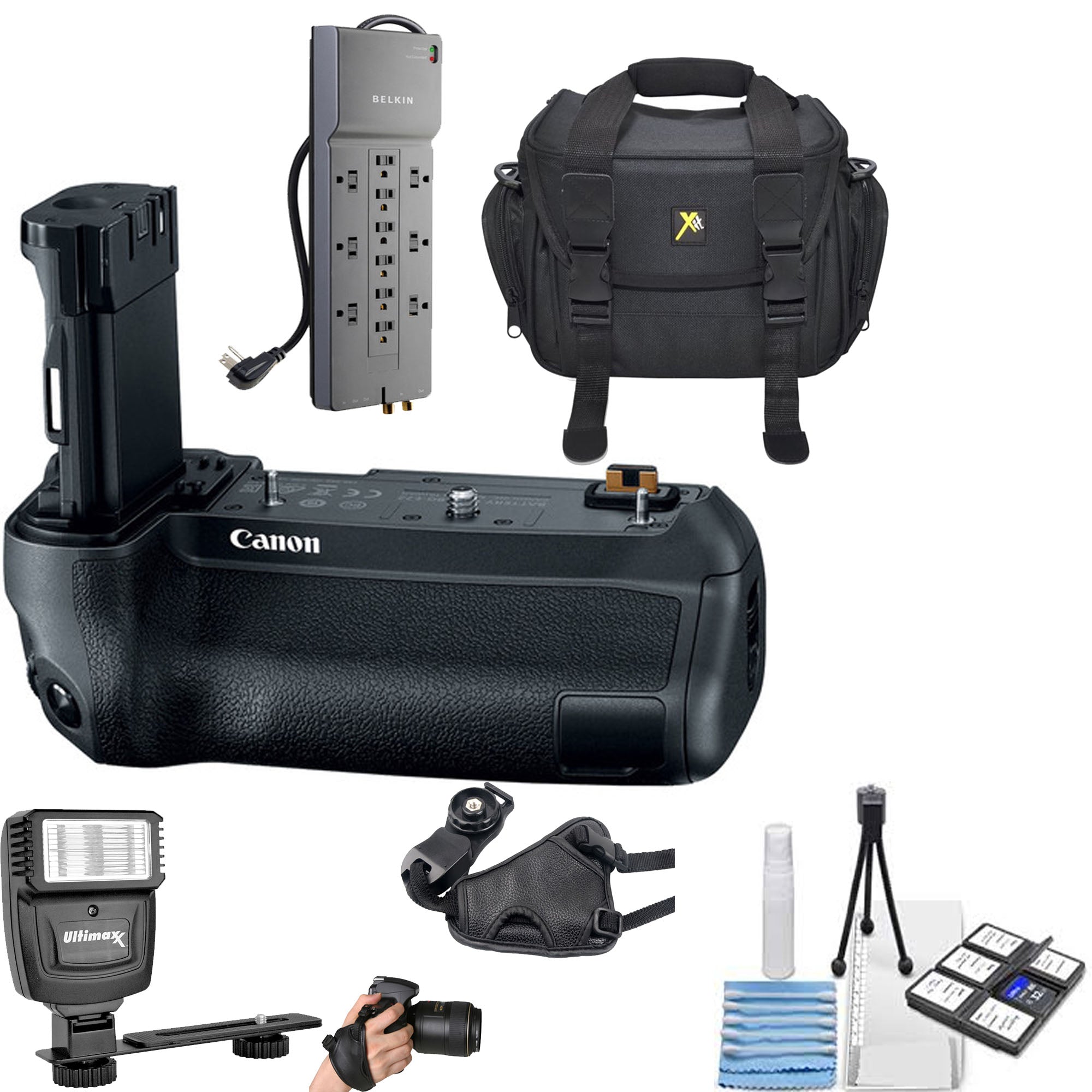 Canon BG-E22 Battery Grip for EOS R Mirrorless Camera - Includes Surge Protector, Carrying Case, Flash, Wrist Strap & Cleaning Kit | Perfect for Travel Photography, Wedding Shoots & Professional Studio Work