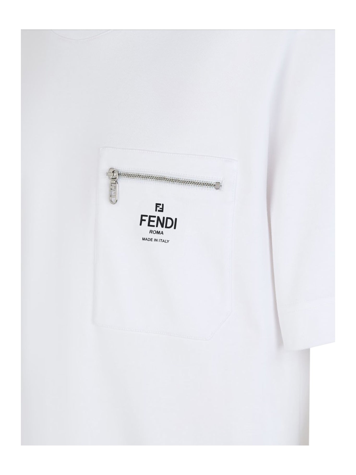 FENDI ROMA Cotton T-Shirt for Men - Premium Luxury Short Sleeve Tee - Casual & Streetwear Style - Perfect for Everyday Wear, Outings, and Fashion Events