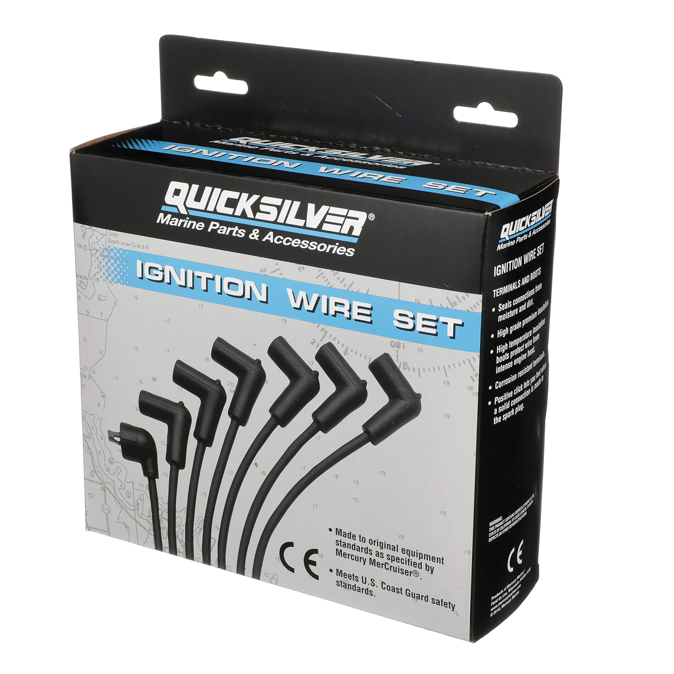 Quicksilver 816608Q81 Red High-Performance Spark Plug Wire Kit - Compatible with Marine & Automotive Engines - Ideal for Boats, Jet Skis, and Performance Cars