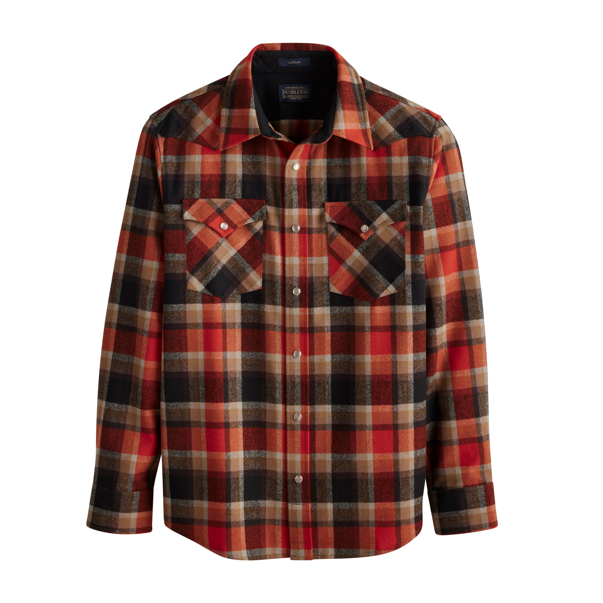 PENDLETON Men's Classic Wool Shirt - Flannel Plaid Long Sleeve Button Down for Outdoor Camping Hiking and Casual Wear