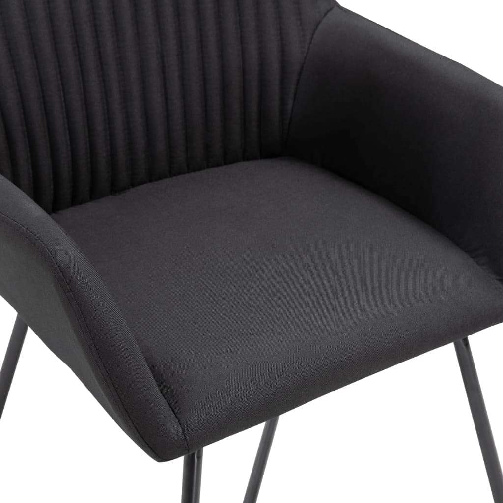 2 Pack Black Fabric Dining Chairs - Modern Comfortable Kitchen Chairs Set for Dining Room, Living Room, Bedroom & Restaurant Use - Perfect for Family Gatherings & Entertaining Guests