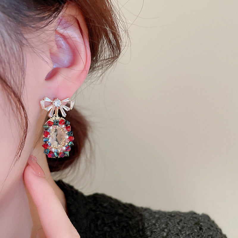 Boho Pearl Bow Drop Earrings for Women - Colorful Handmade Dangle Earrings | HE11153 | Perfect for Weddings, Parties & Boho Fashion