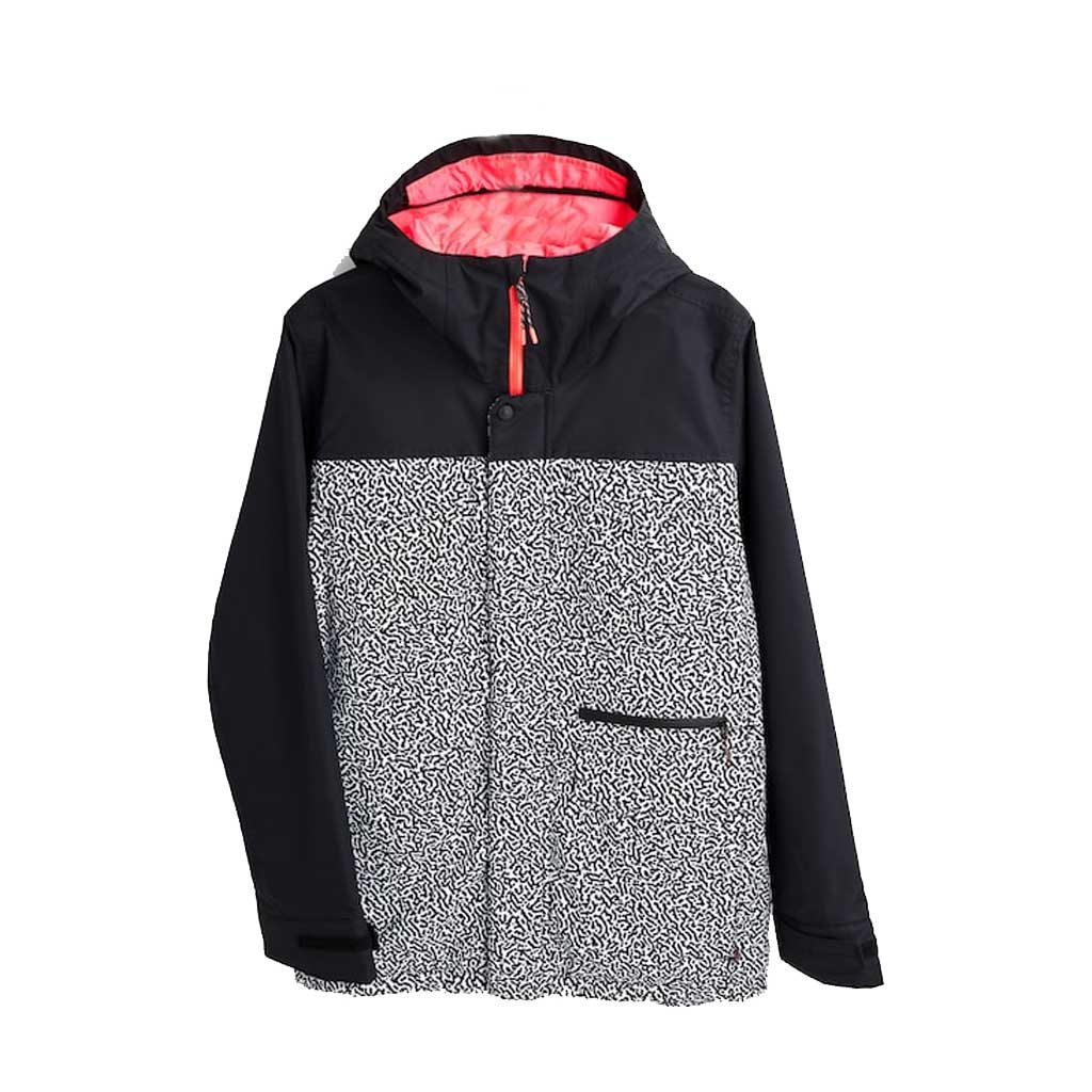 Burton 21/22 Covert Jacket - Waterproof Snowboard Jacket for Men & Women | True Black/PJ Print | Winter Sports & Outdoor Activities