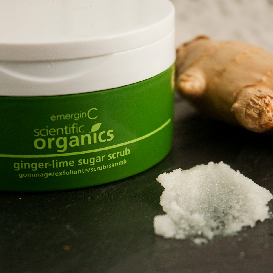 EmerginC Organics Ginger Lime Sugar Scrub - Exfoliating Body Scrub for Smooth Skin, Natural Ingredients, Vegan & Cruelty-Free - Perfect for Spa Day & At-Home Skincare Routine
