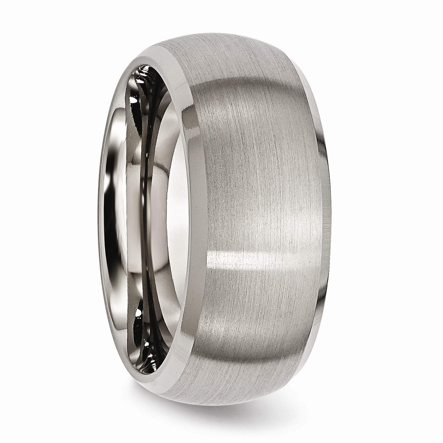 Black Titanium Wedding Band - 10mm Comfort Fit Ring with Satin & Polished Beveled Edge - Perfect for Men's Engagement, Anniversary, and Everyday Wear