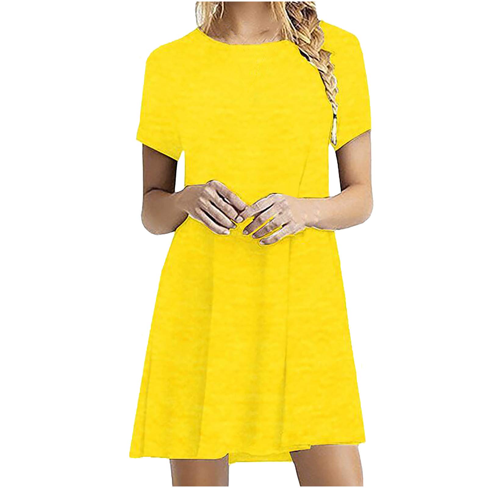 Qvkarw Women's Sundresses - Casual Crewneck Loose Dresses for Daily Wear & Party | Summer Beach, Vacation, Date Night Outfit