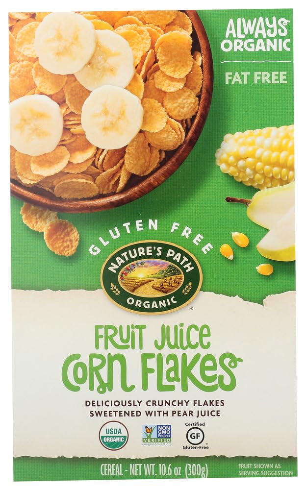 Nature's Path Organic Corn Flakes Cereal - Fruit Juice Sweetened, Non-GMO, 6-Pack (10.6 Oz Each) - Healthy Breakfast for Kids & Adults, Perfect with Milk or Yogurt