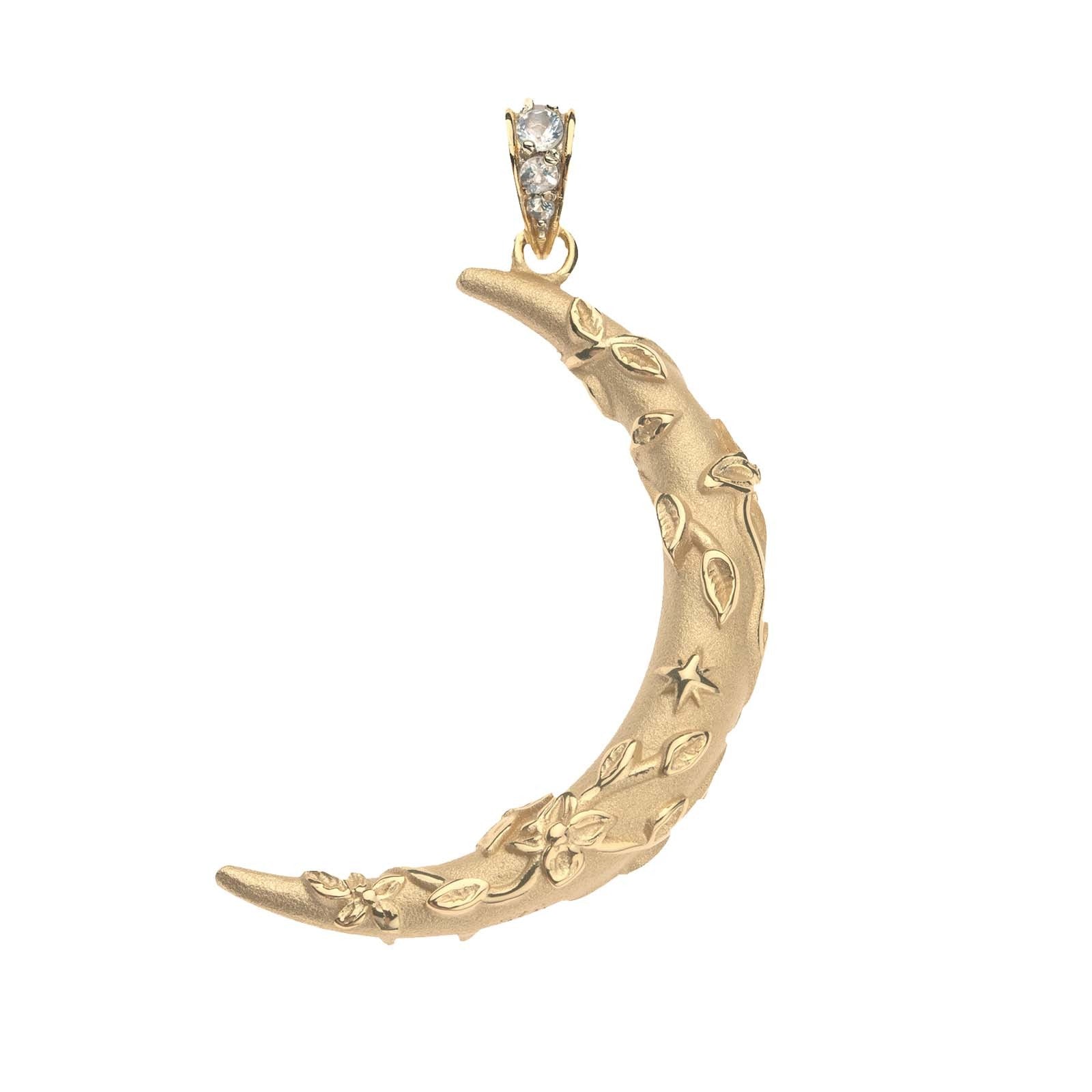 Jane Win FOREVER Vineyard Crescent Moon Pendant Necklace for Women - Elegant Silver Moon Charm Jewelry Gift for Her - Perfect for Date Night, Wedding & Special Occasions