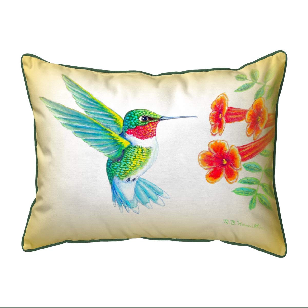 Betsy Drake HJ1093 Decorative Throw Pillow 16x20 Inches - Multi-Color Cushion for Sofa, Bed, Living Room & Home Decor