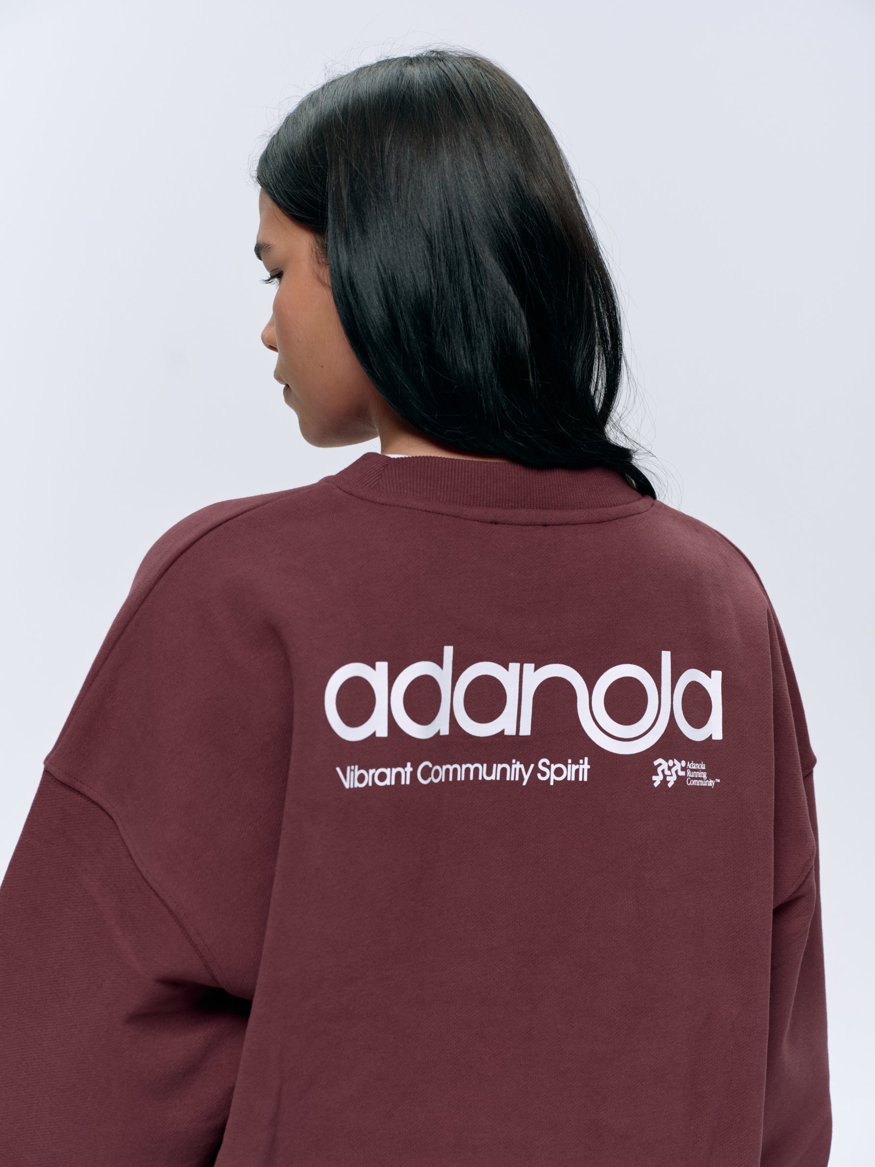 Oversized Motion Sweatshirt - Burgundy & White | Cozy Pullover for Women & Men | Perfect for Casual Wear, Lounge & Street Style