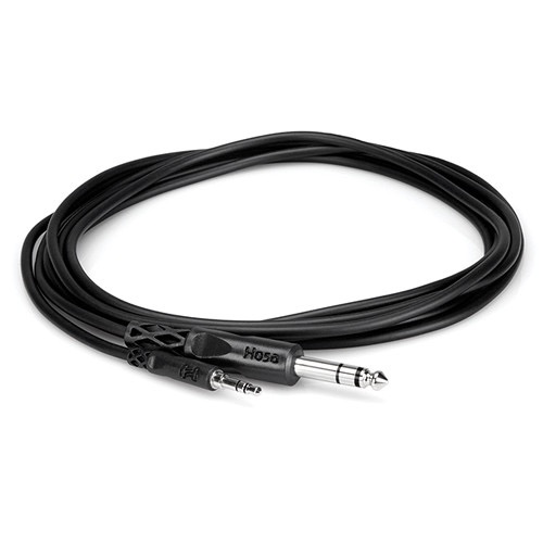 Hosa Technology Stereo Mini Male to Stereo 1/4 Male Cable 10ft - 3.5mm to 6.35mm Audio Cable for Headphones, Keyboards & Studio Equipment - High-Quality TRS Connector for Professional Audio Recording & Live Performances