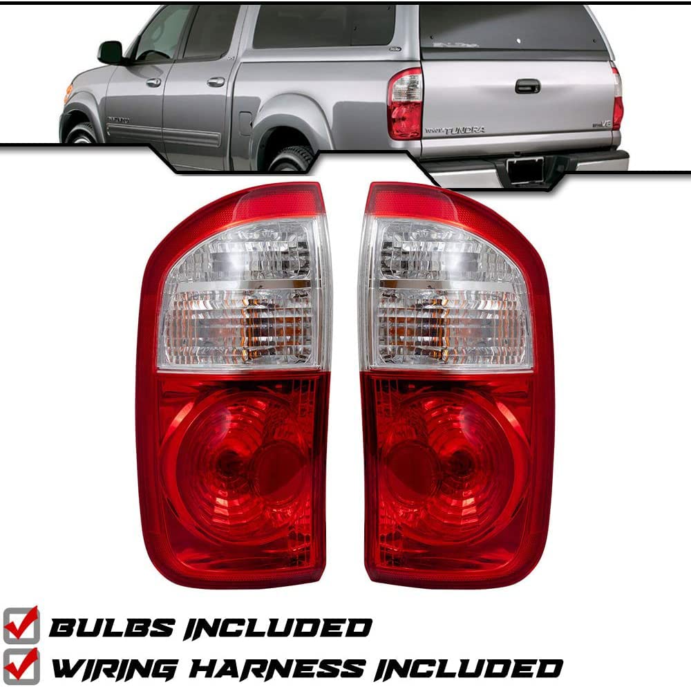OE Style Halogen Tail Lights Replacement for 2000-2006 Toyota Tundra Double Cab - Pair (TO2800153 TO2801153 815600C040 815500C040) - Durable Aftermarket Lighting Upgrade for Improved Night Visibility & Safety