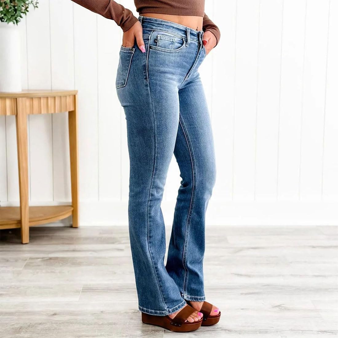 Holy Grail Bootcut Jeans - High Waisted Tummy Control for Women | Work & Casual Wear