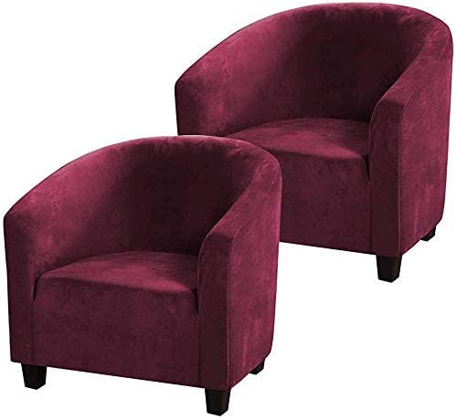 Stretch Velvet Sofa Cover - Super Soft Slipcover for Tub Chairs, Skid-Resistant Furniture Protector | Perfect for Living Room, Bedroom & Office Decor