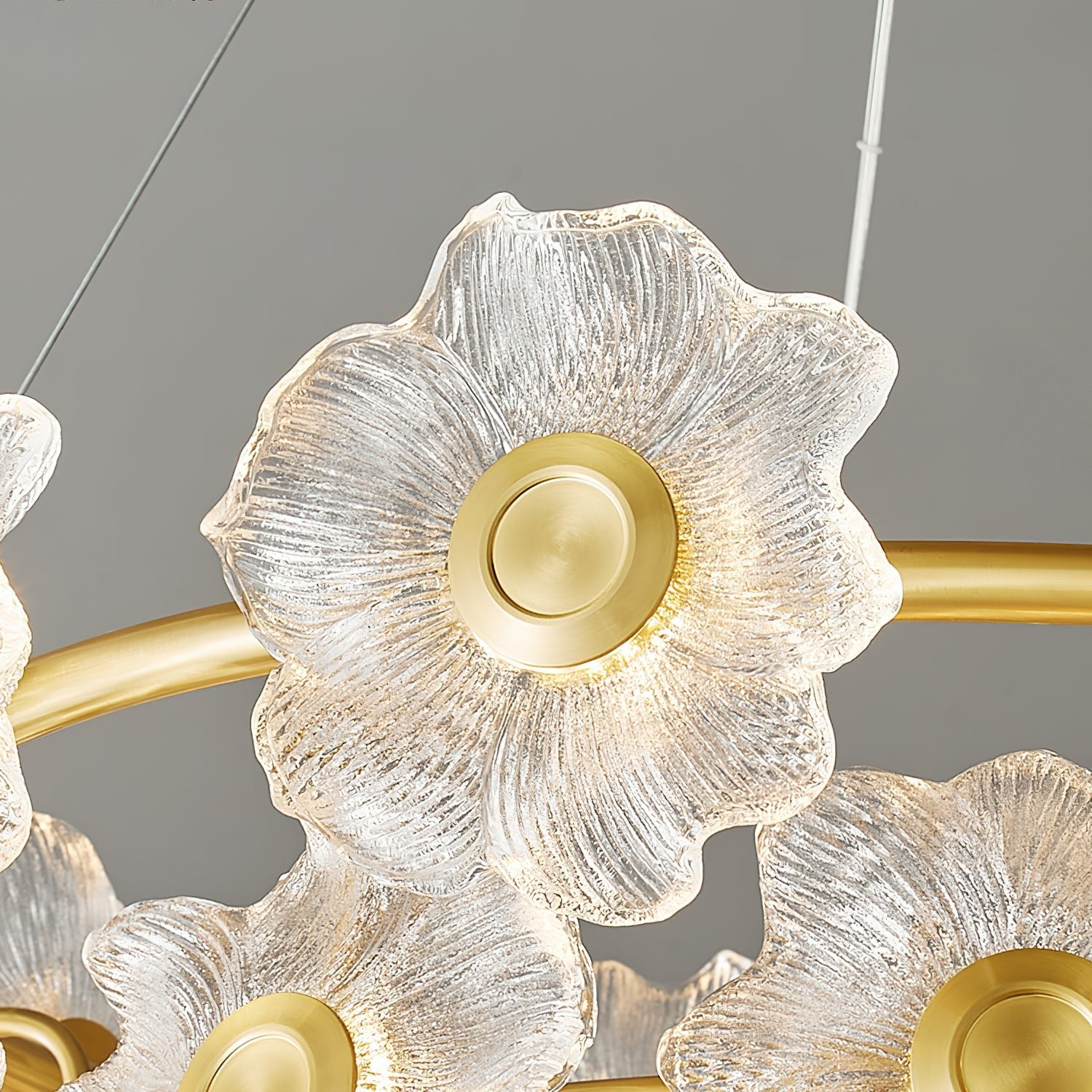 Elegant Flora Glass Chandelier - Modern Crystal Ceiling Light Fixture for Dining Room, Living Room & Bedroom Decor