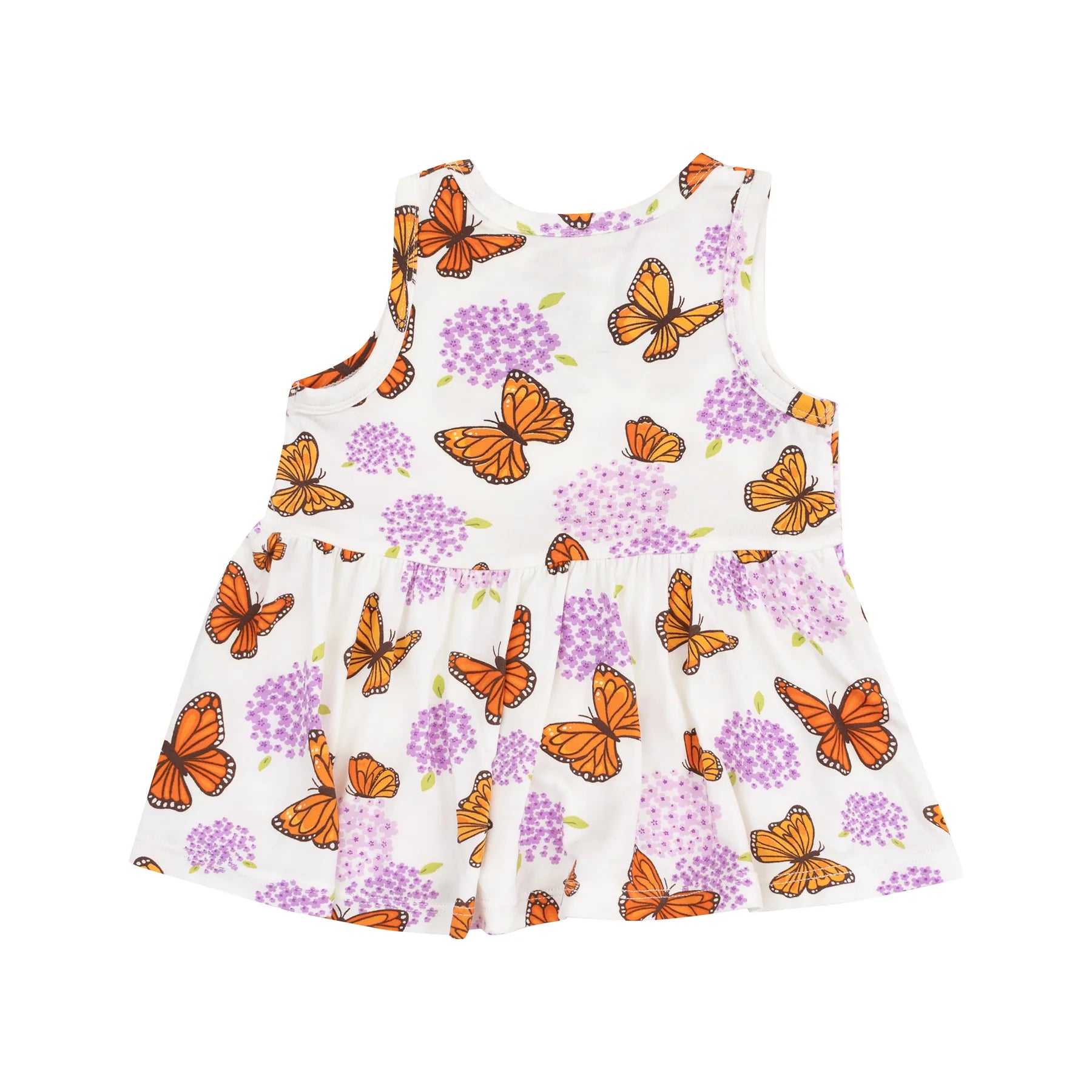 Monarch Butterflies and Milkweed Print Peplum Tank Top & Bike Shorts Set - Women's Floral Workout Outfit for Yoga, Running, and Casual Wear