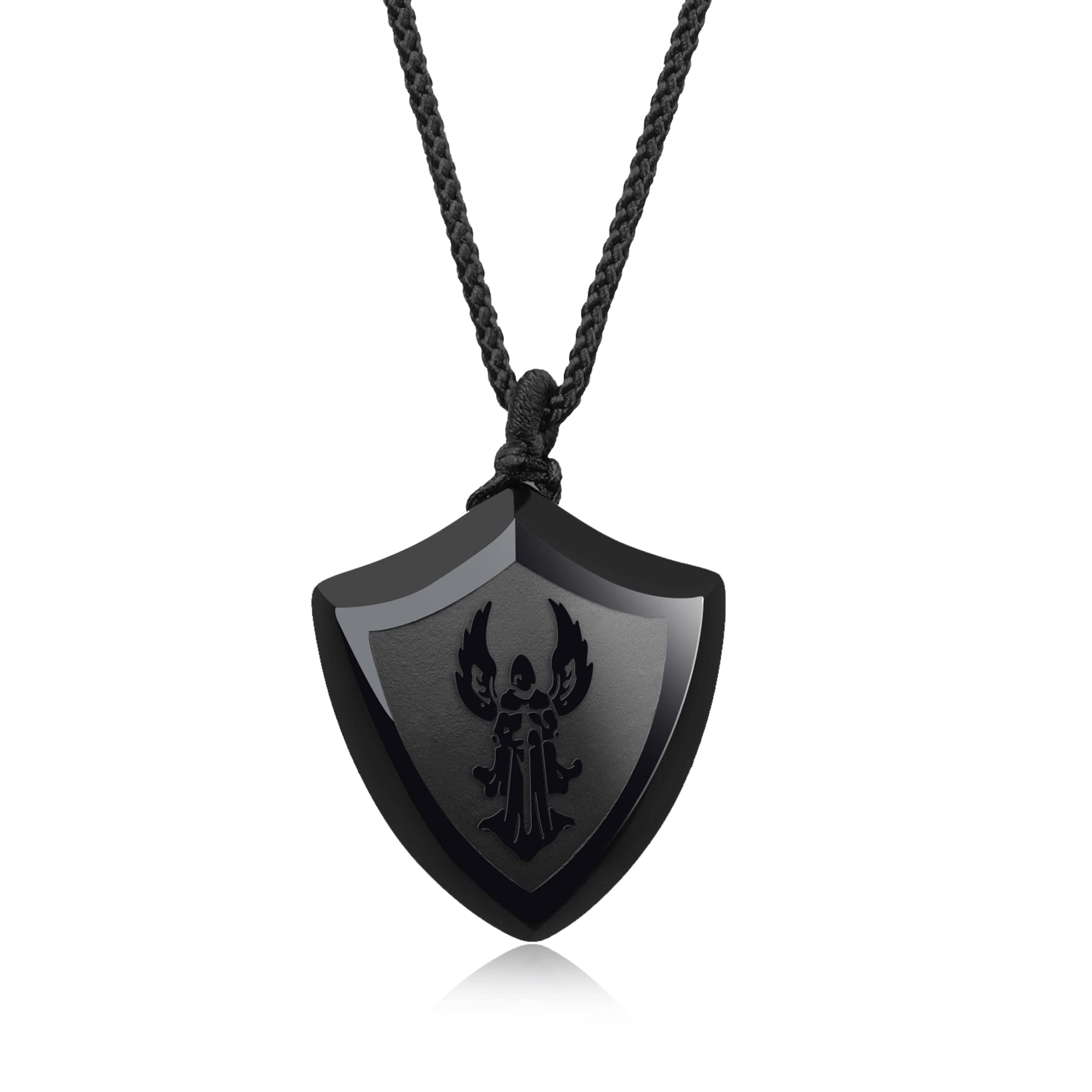 Black Obsidian Necklace for Men & Women - Natural Crystal Protection Jewelry for Energy Shield & Healing - Perfect for Meditation, Spiritual Healing & Everyday Wear