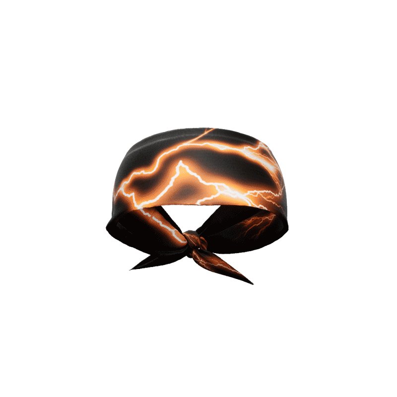 Orange Lightning Tie Headband for Women & Girls - Adjustable Sports Headband for Running, Yoga, Workouts & Everyday Wear - Non-Slip Hair Accessories for Active Lifestyles