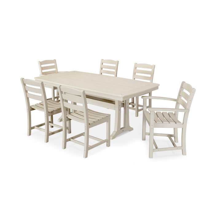 POLYWOOD La Casa 7-Piece Outdoor Dining Set - Durable All-Weather Patio Furniture for Backyard, Poolside & Garden Use