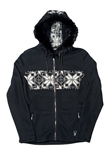 Spyder Women's Soiree Faux Fur Hoodie - Cozy Winter Jacket with Soft Fleece Lining | Perfect for Skiing, Snowboarding & Cold Weather Fashion