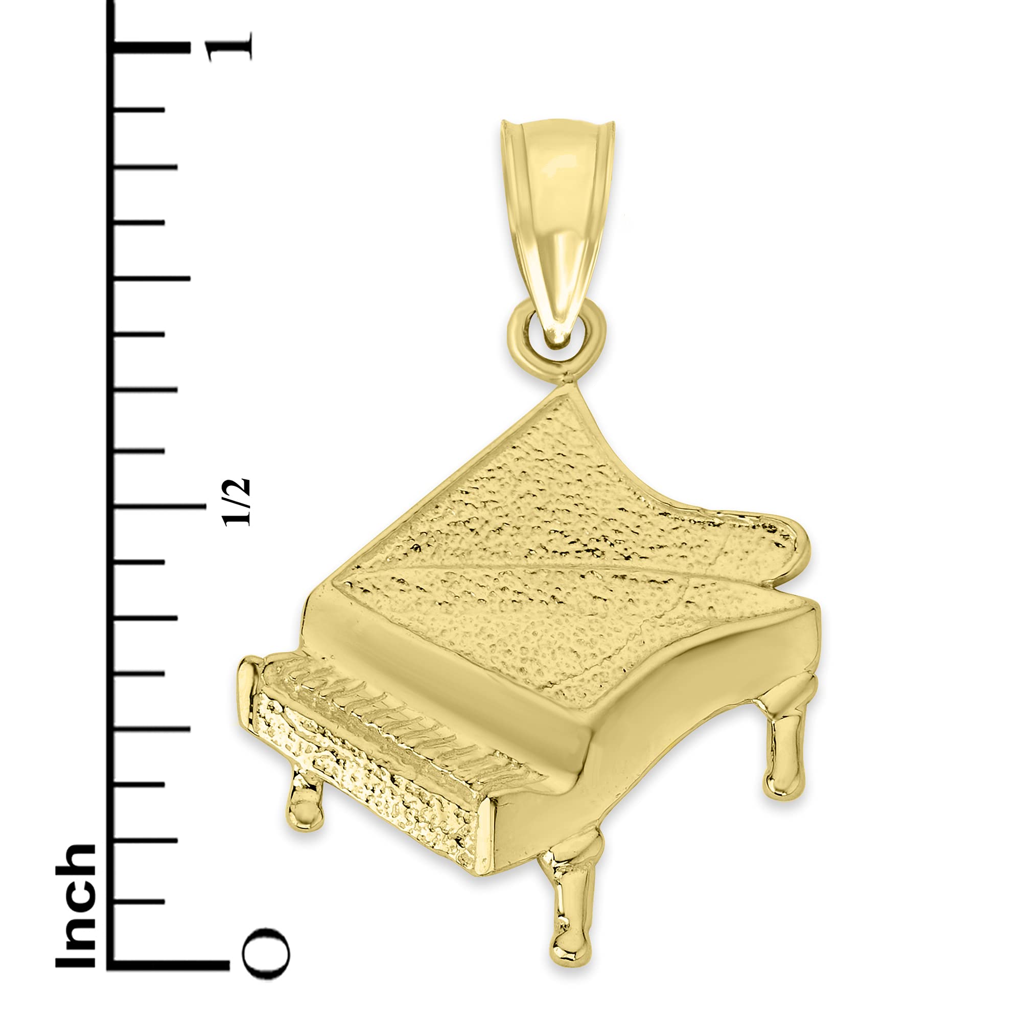 10K Real Solid Gold Piano Pendant Necklace - Elegant Music Note Jewelry for Women - Perfect Pianist Gift for Birthday, Anniversary & Graduation - Ideal for Concerts, Recitals & Special Occasions