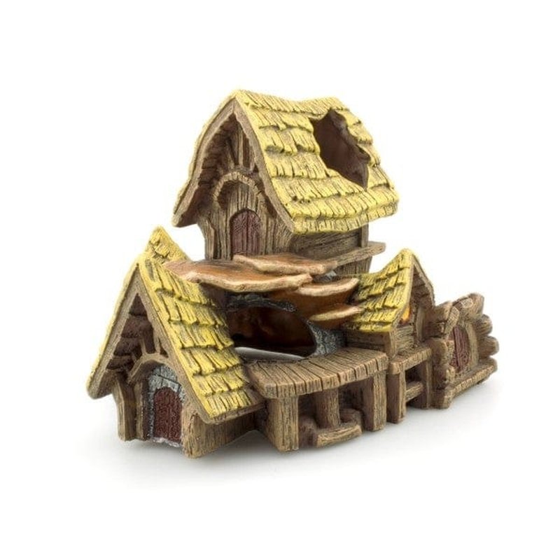 Bioscape Yellow Roofed Miniature House - 11.5 x 11 cm - Perfect for Fairy Gardens, Terrariums & DIY Miniature Landscapes