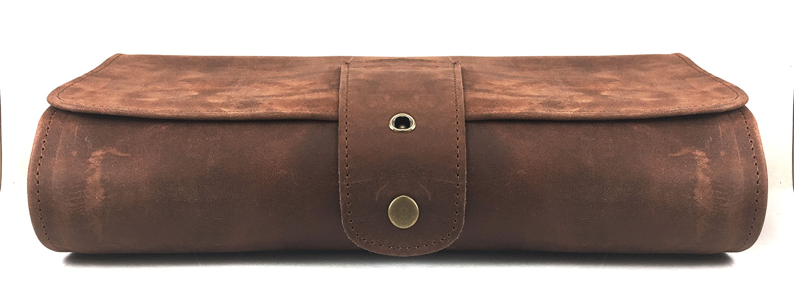 Premium Genuine Leather Hanging Toiletry Bag for Men & Women - Travel Shaving Kit, Makeup Organizer, Wash Bag - Perfect for Camping, Gym, Business Trips (Tan)