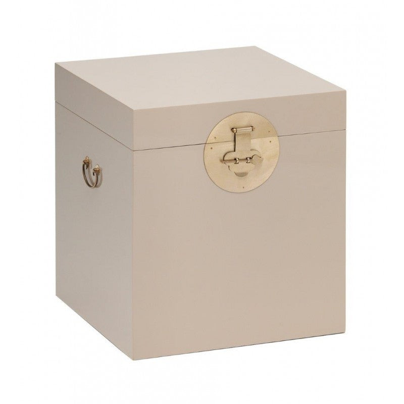 Golden Dragon Oriental Painted Solid Wood Grey Storage Chest Box 50x50x55cm - Perfect for Home Decor, Bedroom Organization & Vintage Style Collectibles Storage