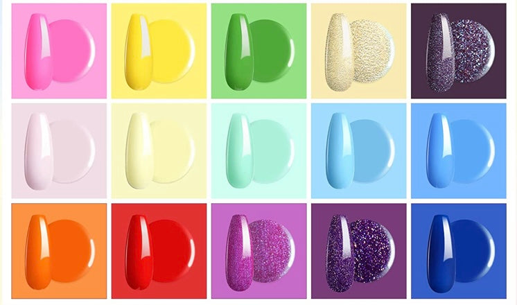 15pcs Multicolor Nail Polish Set - Long Lasting & Non-Toxic Nail Art Kit for Women - Perfect for Home Manicure, Parties & Gifts
