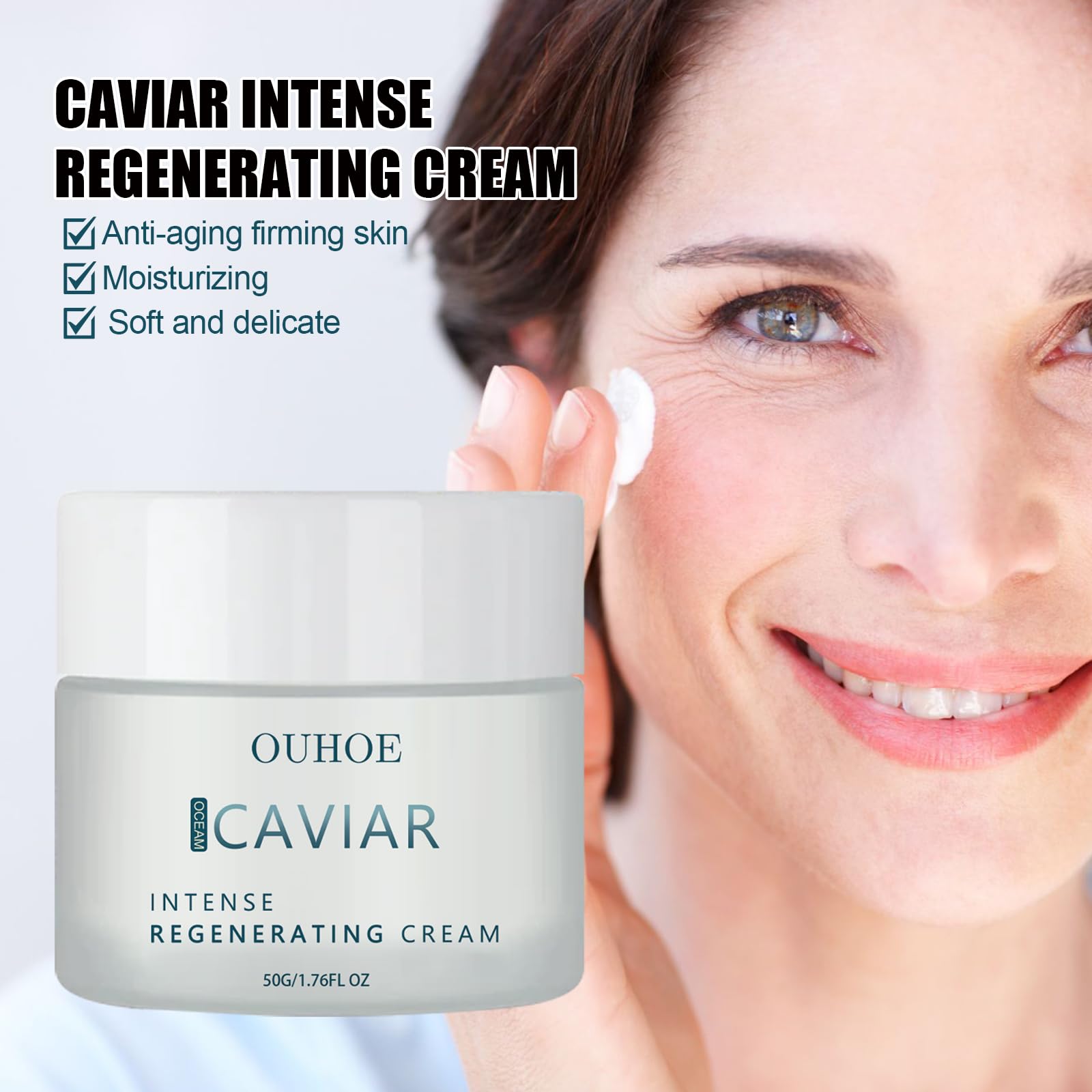 Premium Caviar Collagen Face Cream - Anti-Aging Firming & Lifting Moisturizer with Hydrating Formula, Non-Greasy Revitalizing Cream for Youthful Skin (2-Pack) | Day & Night Use for Radiant Complexion