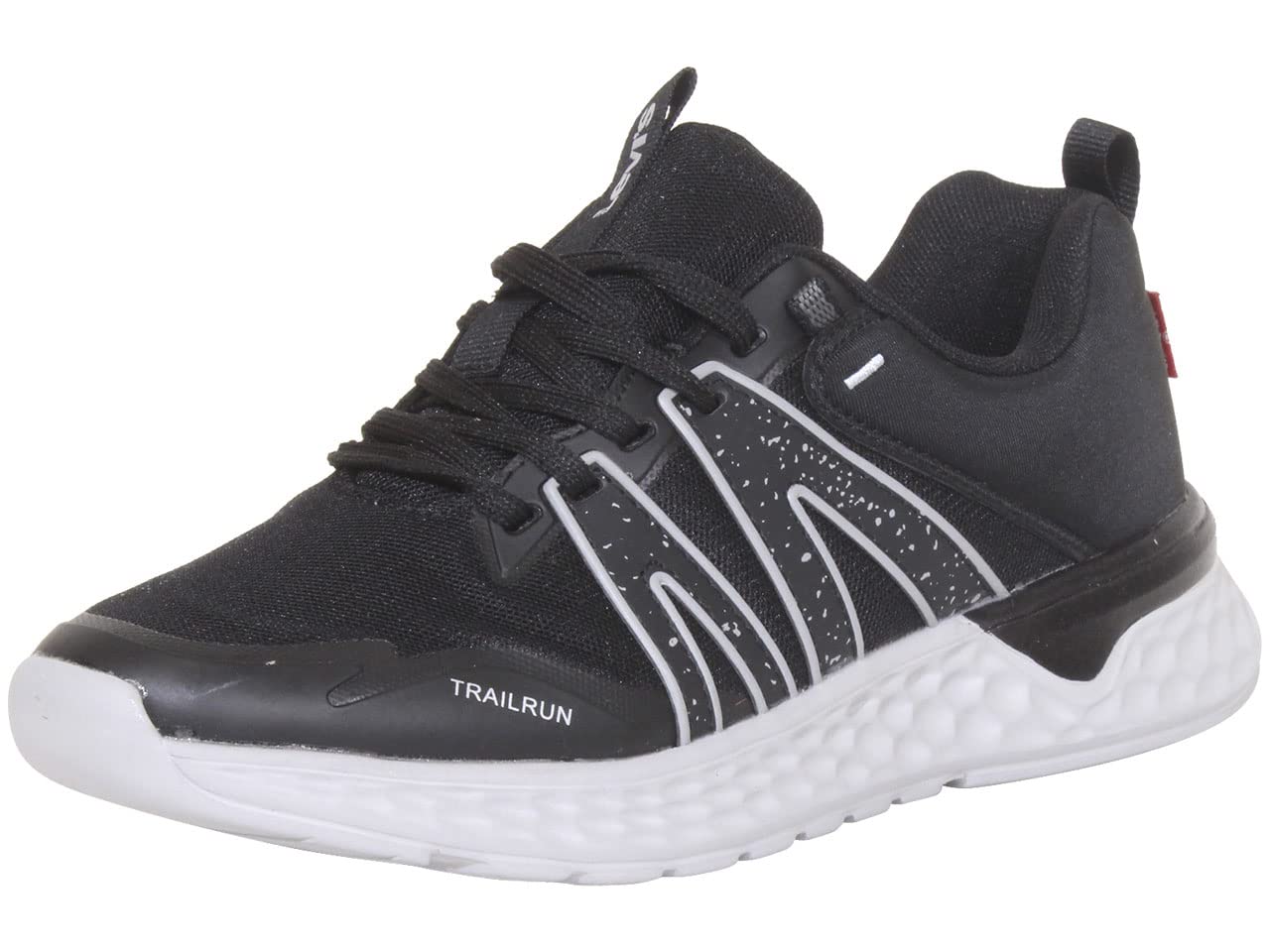 Levi's Men's Newbury-Trail Low-Top Sneakers - Black/Silver Running Shoes Size 10 | Lightweight Comfort for Jogging, Gym Workouts & Casual Wear